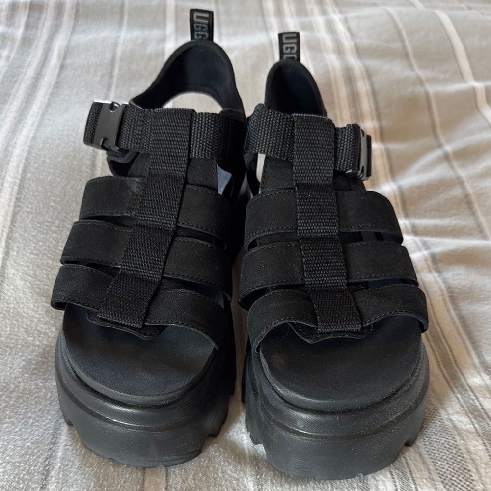 UGG Black Platform Sandals